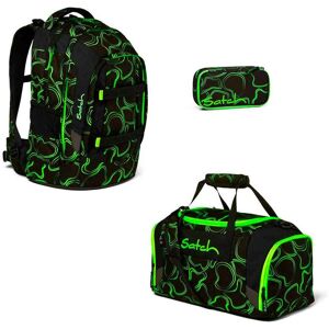 Satch Pack Skoletaske 30l Green Supreme 3 Dele  Green