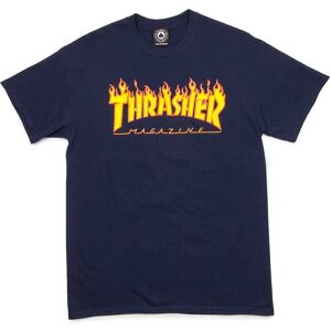 Thrasher Flame Kortærmet T-Shirt Navy Blå S Blå