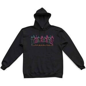 Thrasher Hoodie Double Flame Neon Black M Sort