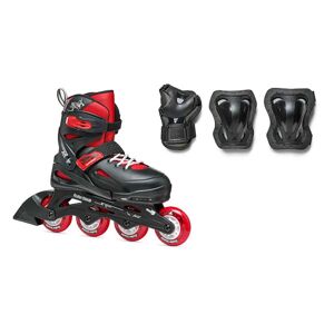 Rollerblade Fury Combo Justerbar Rulleskøjte Børn - Black/red 36.5-40.5 Sort