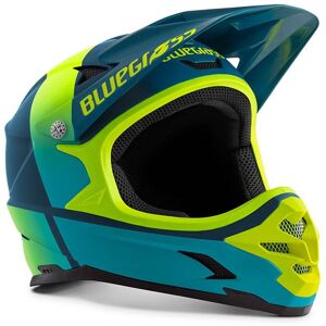 Bluegrass Intox Fullface Hjelm, Petrol Blue/fluo Yellow, M/56-58cm - Blå / Gul - Bmx Hjelm