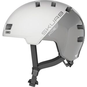 Abus Skurb Ace Cykelhjelm, Silver White, M/55-59cm - Grå / Hvid - Cykelhjelm Børn