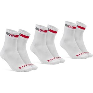 Gripgrab 3pack Summer Cykelstrømper, Medium, Hvid (41-44) - Mand - Hvid / Rød