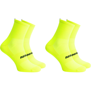 Rogelli Essential 2-Pack Strømper, Fluor, 44-47 - Mand - Gul