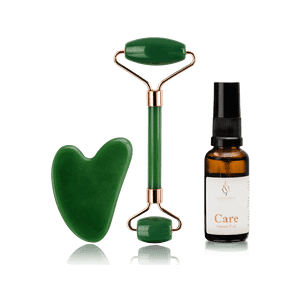 Comforth Scandinavia Gua Sha Sæt + Vitamin F Olie Grøn Jade