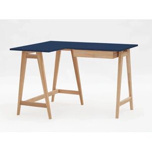 Ragaba Luka Asketræ Hjørneskrivebord B 115cm X D 85cm / Marineblå Venstre Side