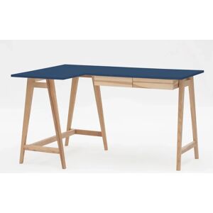 Ragaba Luka Asketræ Hjørneskrivebord B 135cm X D 85cm / Marineblå Venstre Side