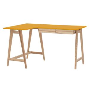 Ragaba Luka Asketræ Hjørneskrivebord B135 X D85cm Gul Venstre Side