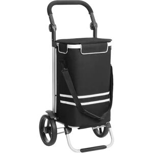 SONGMICS Shopping Trolley, Indkøbskurv Med Hjul, Sort