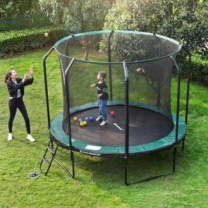 SONGMICS Trampolin, D366cm, Mørkegrøn