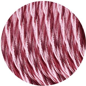 Ledsone Tekstilkabel 2-Kernet Stofkabel 0,75 Mm², Flettet, Skinnende Pink