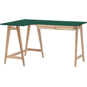 Ragaba Luka Asketræ Hjørneskrivebord B135 X D85cm Grøn Venstre Side