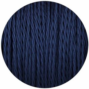 Ledsone Tekstilkabel 2-Leder Lampekabel 0,75mm², Flettet, Mørkeblå
