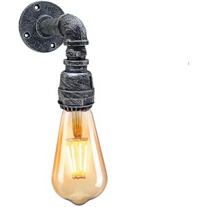 Ledsone Børstet Sølv Antik Retro Industriel Rørbelysning Sconce Vandrør Sconce Steam Punk