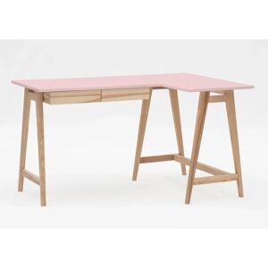 Ragaba Luka Asketræ Hjørneskrivebord B 135cm X D 85cm / Pink Højre Side