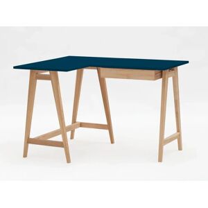 Ragaba Luka Asketræ Hjørneskrivebord B 115cm X D 85cm / Benzinblå Venstre Side