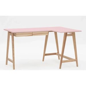 Ragaba Luka Asketræ Hjørneskrivebord B 135cm X D 85cm / Pink Højre Side