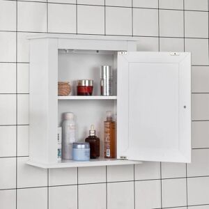 SoBuy Enkelt Badeværelseskab Til Væggen, 40 X 18 X 49 Cm, Hvid