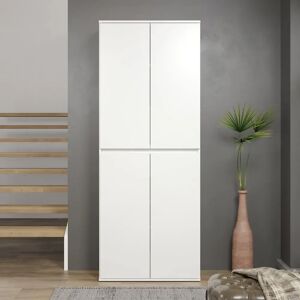 Forma Furniture Garderobeskab Multifunktionsskab 4-Dørs Nevada Hvid Melamin 74 X 191 X 34 Cm