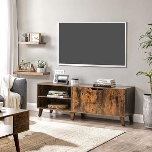 SONGMICS Tv-Bord Med Skab, 140 X 40 X 50 Cm, Retro-Look, Brun