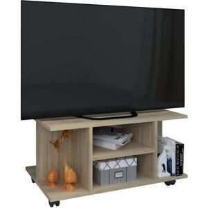 VCM Tv-Bord Med Hjul, H. 40 X B. 80 X D. 40 Cm, Naturfarvet