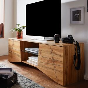 Skyport Designer Tv-Møbel / Lav Kommode, 160x50x40 Cm, Naturfarvet