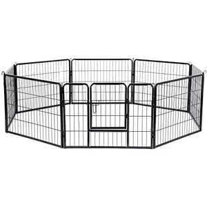 SONGMICS Xxl Heavy Duty Puppy Playpen, 8 Paneler, 80 X 60 Cm, Grå