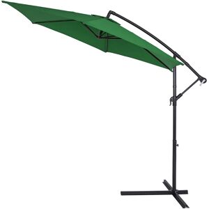 Deuba Hængeparasol - Parasol Med Arm - Grøn - Aluminium Ø300cm Uv Beskyttelse 40+