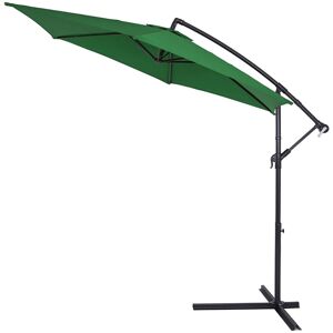 Deuba Hængeparasol - Parasol Med Stativ 330cm Stor Uv-Beskyttelse 40+, 3,3m, Grøn