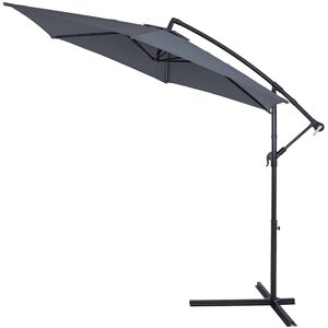 Deuba Hængeparasol - Parasol Med Arm, 330 Cm, Uv-Beskyttelse 40+ Vipbar Aluminium, Antracit Grå