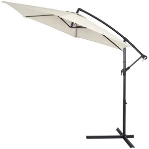 Deuba Hængeparasol - Parasol Med Stativ 330cm Stor Uv-Beskyttelse 40+ Kurvel Tiltable Alu Vandafvisende Windproof Traffic Light Parasol Have Terrasse Balkon 3,3m, Farve: Creme