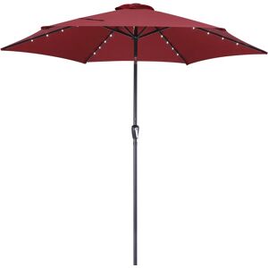 Deuba Led Solar Parasol Florida Rød Ø300cm