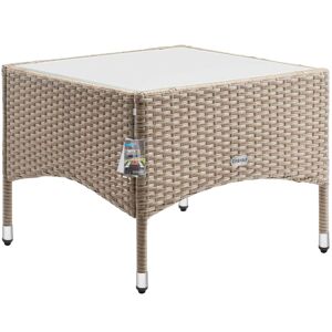 Deuba Sidebord I Polyrattan Grå-Beige 58x58x42cm