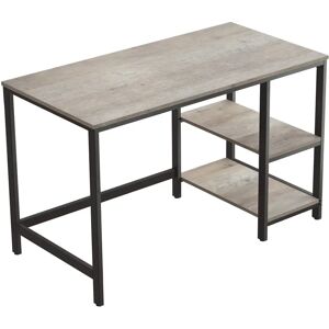 SONGMICS Skrivebord Med 2 Hylder, 120 X 60 X 75 Cm, Greige Og Sort