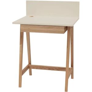 Ragaba Luka Asketræ Skrivebord 65x50cm Med Skuffe / Brun Beige