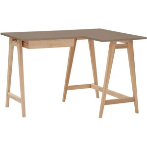 Ragaba Luka Asketræ Hjørneskrivebord B115cm X D85cm Brun Højre Side