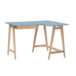 Ragaba Luka Asketræ Hjørneskrivebord B115cm X D85cm Blå Højre Side