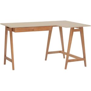 Ragaba Luka Hjørneskrivebord B 135cm X D 85cm Brun Beige Eg Højre Side