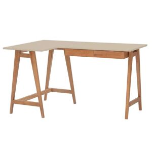 Ragaba Luka Hjørneskrivebord B 135cm X D 85cm Brun Beige Eg Venstre Side