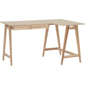 Ragaba Luka Asketræ Hjørneskrivebord B135cm X D85cm Brun Beige Højre Side