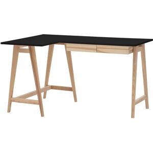 Ragaba Luka Asketræ Hjørneskrivebord B135 X D85cm Sort Venstre Side