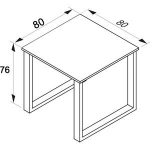 VCM Skrivebord, H. 76 X B. 80 X D. 80 Cm, U-Base, Hvid Bordplade