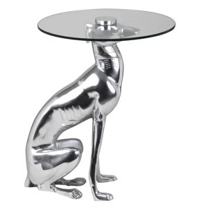 Skyport Design Skulptur Dekoration Sidebord Figur Hund Aluminium, Sølvfarvet