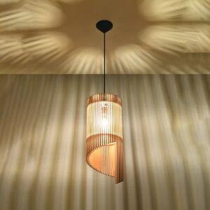 Sollux Lighting Loftlampe I Spiraldesign Med Lameller, Alexia, Træ