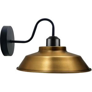 Ledsone Retro Industrielle Væglampe E27 Indendørs Lampe Metal Shell Skærm Gul Messing