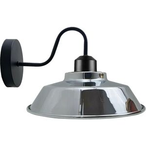 Ledsone Retro Industrielle Væglamper Armaturer E27 Indendørs Lampe Metal Shell Shade Chrome