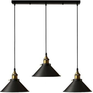 Ledsone Sort Sylvan 3-Light Kitchen Island Cone Pendant