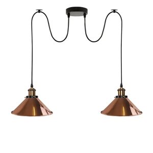 Ledsone Rose Guld 2-Vejs Retro Industriel Loftslampe E27 Pendel