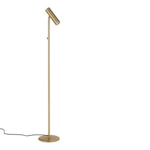 House Nordic Paris Gulvlampe - Lampe I Messing Med Stofledning På 210 Cm Pære: Gu10/5w Led Ip20
