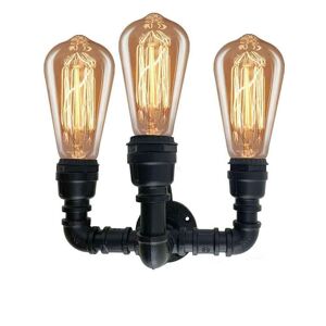 Ledsone Vintage Iron Vandpibe Lampe E27 Loft Light Retro Industriel Væglampe